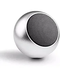 Stylish Silver 5W Wireless Bluetooth Speakers Mini Round Steel Speaker, 10 Meter Connectivity-thumb2