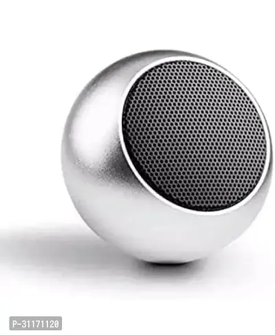 Stylish Silver 5W Wireless Bluetooth Speakers Mini Round Steel Speaker, 10 Meter Connectivity-thumb3