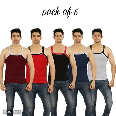 Multicolour Cotton Men Gym Vest Pack of 5-thumb0