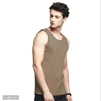 Men Cotton Blend Sleevless T-shirt