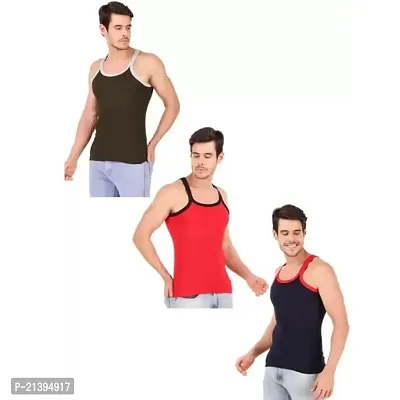 Men Cotton Gym Vest Pack of 3-thumb0