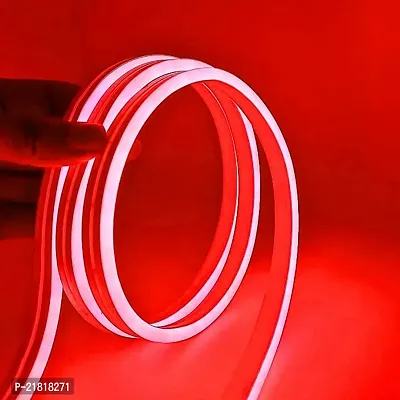 (5 Meter) DC 12 Volt Cuttable LED Neon Flexible Rope  LED Light Strip Car Interior Decoration, Rope Light, Temple, Home Decoration Indoor  Outdoor (RED)-thumb0