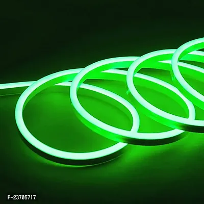 Green Neon Strip Light , LED Neon Strip 5 Meter  Rope Lights,Flat Silicone Neon Rope Light Flexible Cuttable String, Neon LED Strips for Indoor Outdoor Decoration (Green)-thumb0