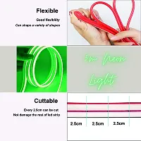 Green Neon Strip Light , LED Neon Strip 5 Meter  Rope Lights,Flat Silicone Neon Rope Light Flexible Cuttable String, Neon LED Strips for Indoor Outdoor Decoration (Green)-thumb1