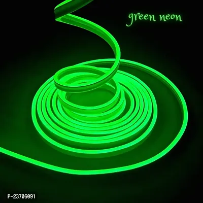 TJS Led Neon Flex 5 Meter  Green Neon Light Strip,12V Flexible Waterproof Neon Led Strip,Silicone Led Neon Rope Light (Water Proof ,5meters)-thumb0