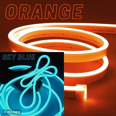 TJS Led Neon Flex 5mm (600 bulb) Light ,, Colour - Orange and Sky Blue , FREE CONNECTER