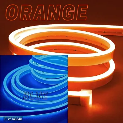TJS Led Neon Flex 5mm (600 bulb) Light  , Color - Orange and Blue
