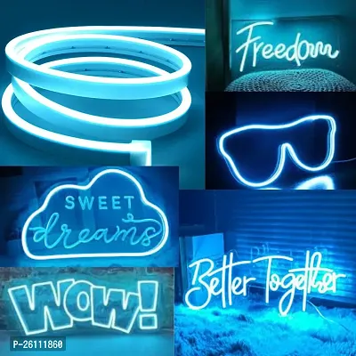 Neon LED Strip Rope Light, Waterproof Flexible Light with Connector, for Diwali, Christmas, Indoor and Outdoor Decoration. (5 Meter,) , 12Vdc , Colour -Ice blue