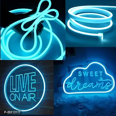 Neon LED Strip Rope Light, Waterproof Flexible Light with Connector, for Diwali, Christmas, Indoor and Outdoor Decoration. (5 Meter,) , 12Vdc , Colour -Ice blue
