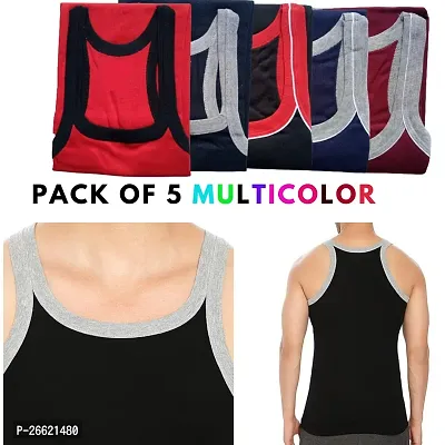 Classic Cotton Solid Vests for Men Combo of 5