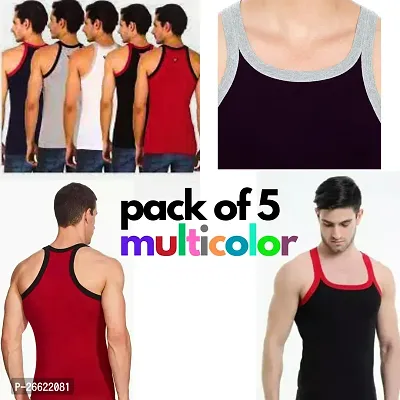 Classic Cotton Solid Vests for Men Combo of 5