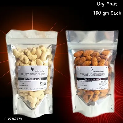 Whole Cashew Nuts  California Almond 100 gm Each Pack