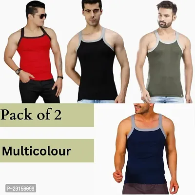 Fabulous Cotton Sleeveless Gym Vest For Men, Pack Of 2