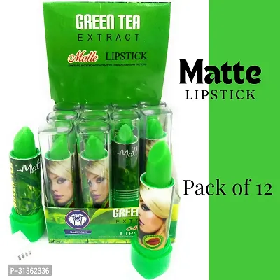 Green Tea Extract Matte Lipstick Pack of 12-thumb0