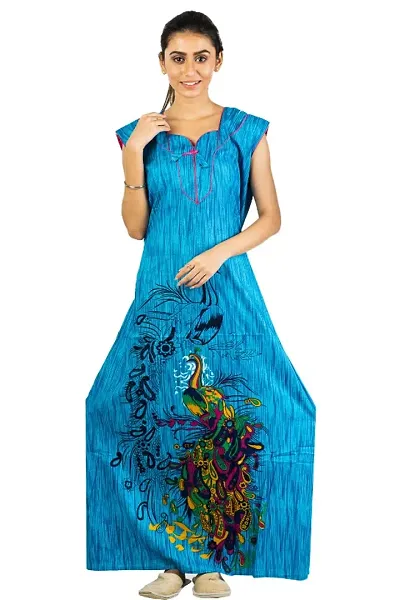 Fancy Cotton Printed Nighty/Kaftan Nighty