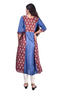 Stylish Blue Embroidered Cotton Straight Kurta-thumb1