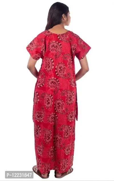 Combo Pack Womens Pure Cotton Printed Kaftan/Nightgown/Nighty/Maxi/Nightdresses-thumb2