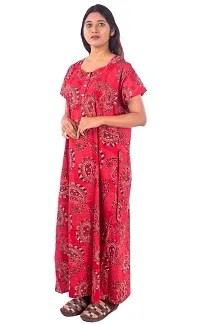 Combo Pack Womens Pure Cotton Printed Kaftan/Nightgown/Nighty/Maxi/Nightdresses-thumb2