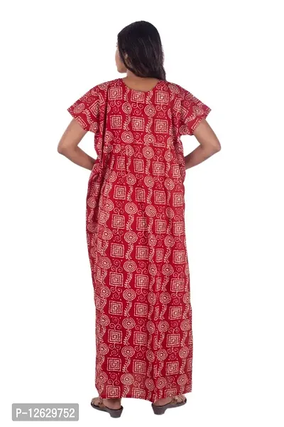 Combo Pack Womens Pure Cotton Printed Kaftan/Nightgown/Nighty/Maxi/Nightdresses-thumb2