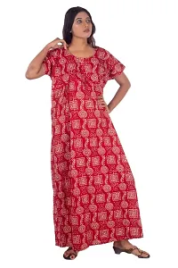 Combo Pack Womens Pure Cotton Printed Kaftan/Nightgown/Nighty/Maxi/Nightdresses-thumb2