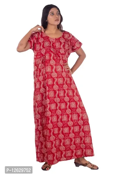 Combo Pack Womens Pure Cotton Printed Kaftan/Nightgown/Nighty/Maxi/Nightdresses-thumb3