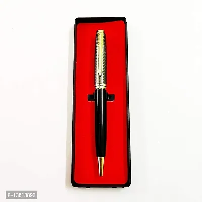 Laps of Luxury ? Hammered design stainless steel premium Ball Pen in Silver and Black colour-thumb0