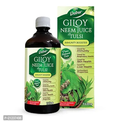 Dabur Giloy Neem Tulsi Juice - 1L | Benefit of 3-in-1 Immunity Boosters| With Power of Giloy, Neem and Tulsi | Pure, Natural and 100% Ayurvedic Juice