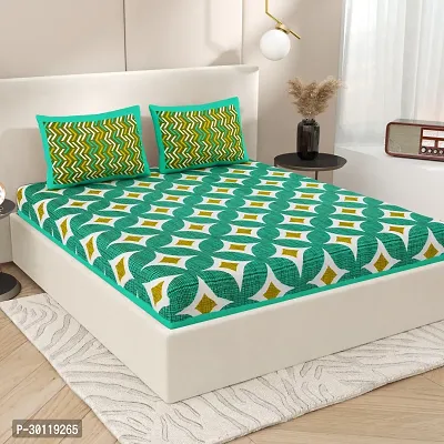 Comfortable Cotton Printed King Bedsheet with Pillow Covers