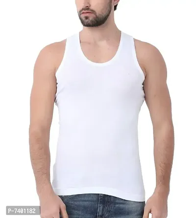 Stylish Solid Cotton Vest for Men Pack of 4-thumb2