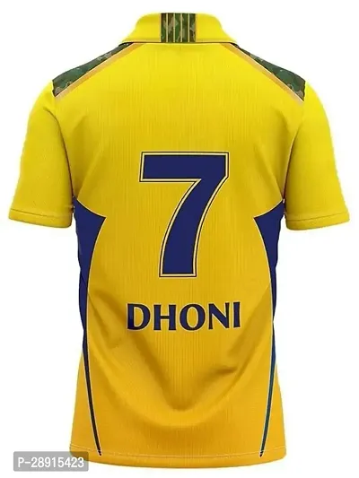 Stylish Multicoloured Polycotton Dhoni 7 cricket tshirt 2024/25-thumb2