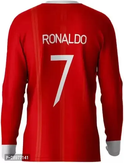 Stylish Multicoloured Polycotton Ronaldo 7 Red Manchester Jersey 2021/22 for Boys  Mens-thumb0