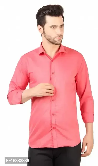 Men Cotton Linen Slim Fit Solid Casual Shirt