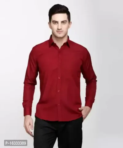 Men Cotton Linen Slim Fit Solid Casual Shirt-thumb0