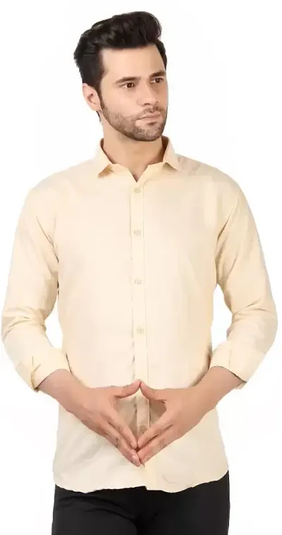 Men Linen Slim Fit Solid Casual Shirt