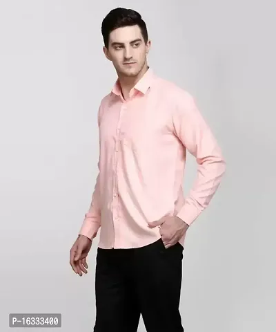 Men Cotton Linen Slim Fit Solid Casual Shirt-thumb0