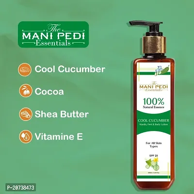 The Mani Pedi Essentials Cool Cucumber Body Lotion 200 ml For Men  Women with Cocoa And Shea Butter, for all skin type-thumb5