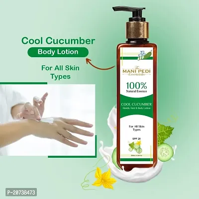 The Mani Pedi Essentials Cool Cucumber Body Lotion 200 ml For Men  Women with Cocoa And Shea Butter, for all skin type-thumb2