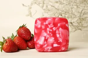 Stay Soapy Strawberry Bathing Soap - 100% Pure  Natural | Premium  Luxury soap with pure essential oil | Handmade with love | Pack of 3 For all Skin type-thumb1