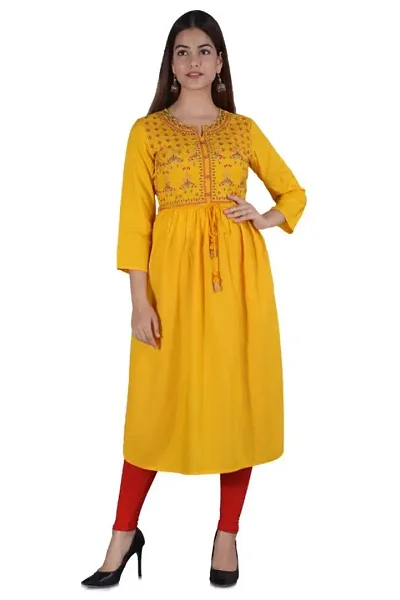 Festive Wear Rayon Embroidered Maxi Kurta