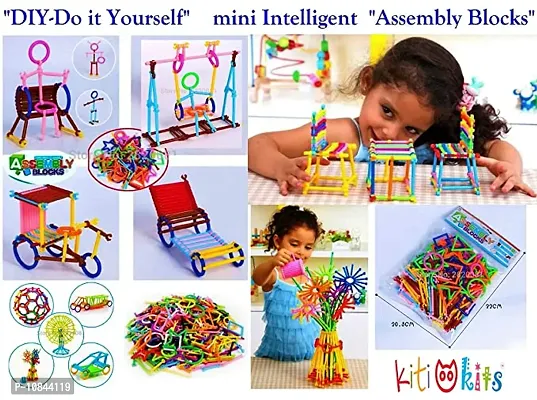 Build Your Creativity Diy Colorful Educational Smart City Assembly Sticks 200 Sticks Blocks For Kids, Boys And Girls With Different Themes-thumb0