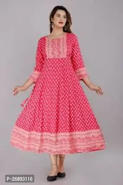 Beautiful Anarkali Printed Rayon Kurta For Women-thumb0