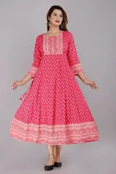 Women's Rayon Anarkali Kurta (PK-005-RANI-S_Rani_S)