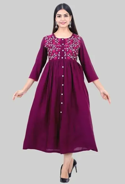 Classic Rayon Stitched Ethnic Wear For Women