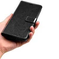 Mi Redmi 7A Flip Case | Vintage Leather Finish | Inside TPU | Wallet Stand | Magnetic Closing | Flip Cover for Mi Redmi 7A  (Black)-thumb1