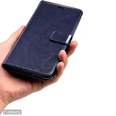 Mi Redmi 7A Flip Case | Vintage Leather Finish | Inside TPU | Wallet Stand | Magnetic Closing | Flip Cover for Mi Redmi 7A  (Blue)-thumb2