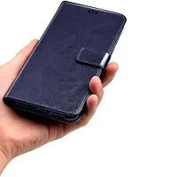 Mi Redmi Note 10s Flip Case | Vintage Leather Finish | Inside TPU | Wallet Stand | Magnetic Closing | Flip Cover for Mi Redmi Note 10s (Blue)-thumb2