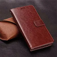 Mi Redmi Note 10s Flip Case | Vintage Leather Finish | Inside TPU | Wallet Stand | Magnetic Closing | Flip Cover for Mi Redmi Note 10s (Brown)-thumb1