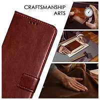 Mi Redmi Note 10s Flip Case | Vintage Leather Finish | Inside TPU | Wallet Stand | Magnetic Closing | Flip Cover for Mi Redmi Note 10s (Brown)-thumb2