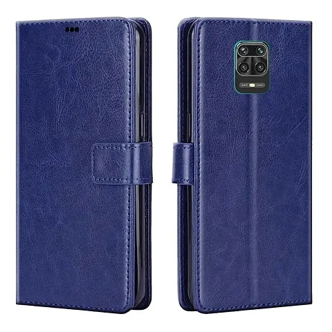 Poco M2 Pro Flip Case | Inside TPU with Card Pockets | Magnetic Closing | Flip Cover for Poco M2 Pro (Blue)