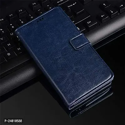 Oppo A53 Flip Case Leather Finish (Blue)-thumb2